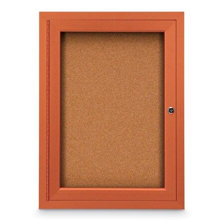 United Visual Products Slim Enclosed Corkboard, 11"x13-1/2", Black Alum Frame/Burgundy UVEB1113-BLACK-DBURGU